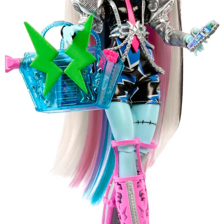 Monster High Doll, Amped Up Frankie Stein Rockstar with Instrument and Performance-Themed Accessories Like Headphones (Exclusive)