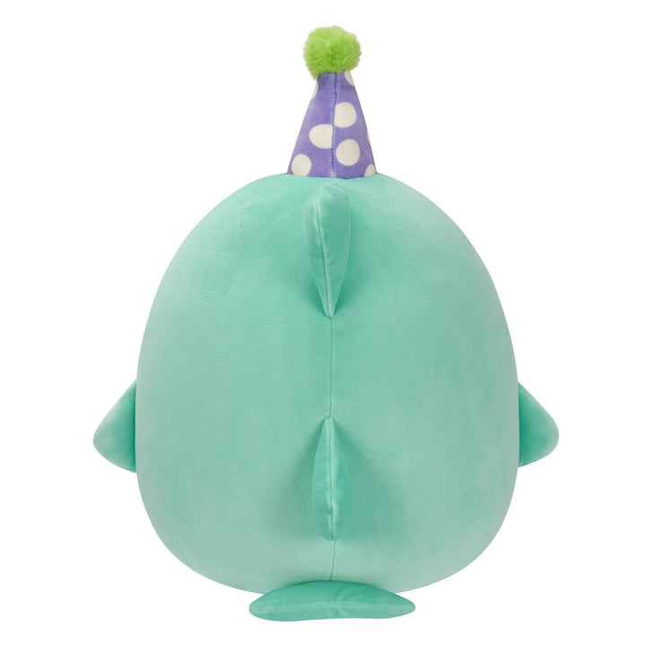 Squishmallows Original 12-Inch Sharon Teal Shark with Party Hat Confetti Belly - Official Jazwares Plush 12 inch