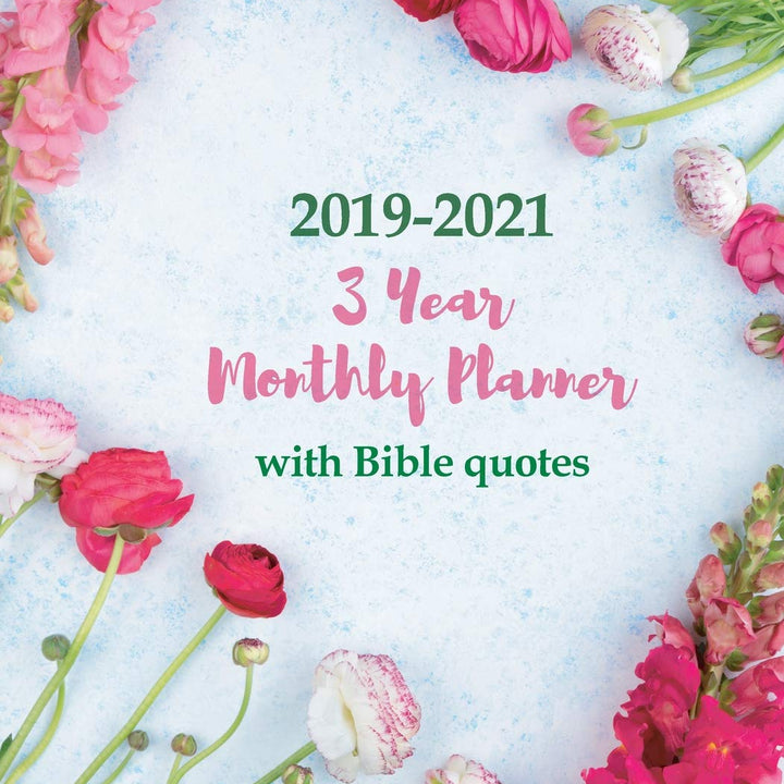 2019-2021 3 Year Monthly Planner with Bible quotes: Large Schedule Organizer for Christian Women & Men | 3 Years Agenda, One Month & One Bible Verse ... Letter Sized: 8.5 x 11 inch; 21.59 x 27.94 cm