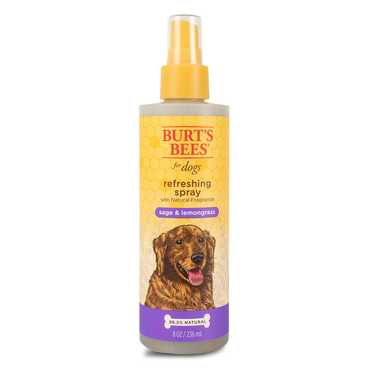 Burt's Bees for Pets Natural Deodorizing Spray for Dogs with Lemongrass and Sage | Eliminates Dog Odors | pH Balanced for Dogs, Free from Sulfated, Colorants, and Parabens - Made in USA Sage & Lemongrass 8 Fl Oz (Pack of 1)