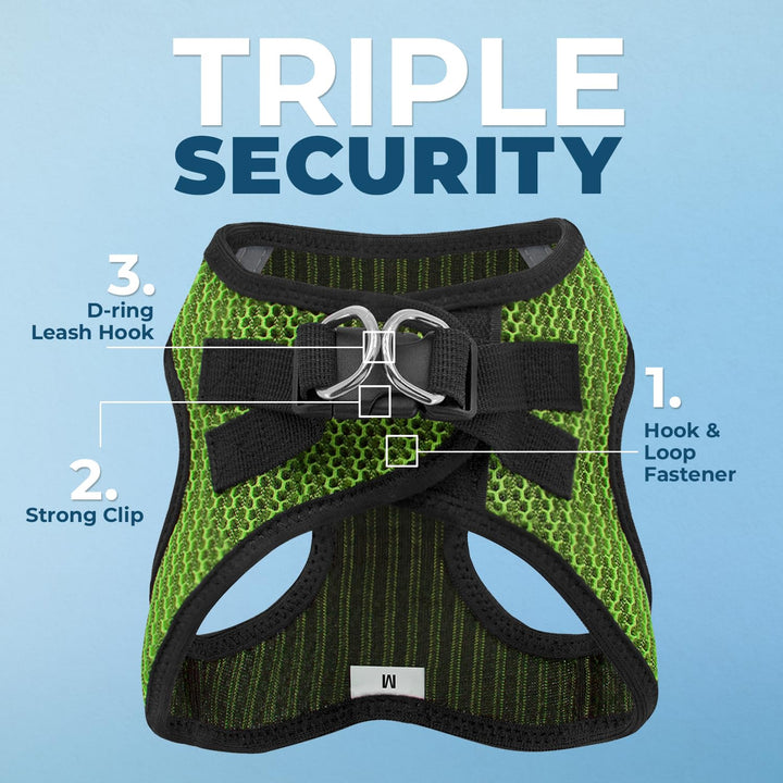 Voyager Step-in Air Dog Harness - All Weather Mesh Step in Vest Harness for Small and Medium Dogs by Best Pet Supplies - Lime Green (2-Tone), L Harness (Lime Green 2-Tone) L (Chest: 18 - 20.5")