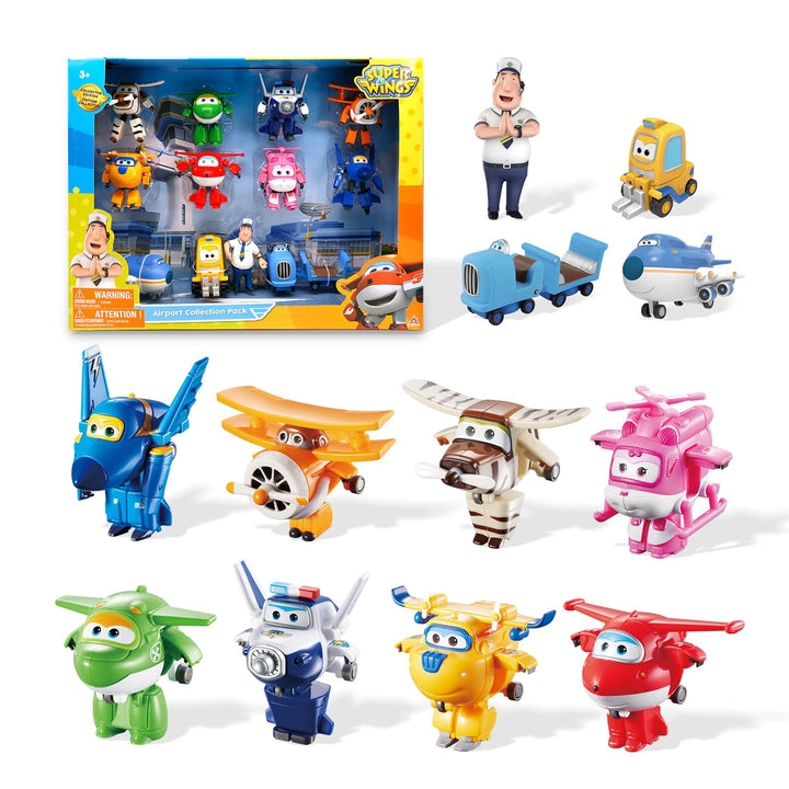 Super Wings - 5" Transforming Airport Airplane Toys Collection Playset Vehicle Action Figures | Plane to Bot | Fun Preschool Toy Plane for 3 4 5 Year Old Boys and Girls | Gifts for Birthday Kids