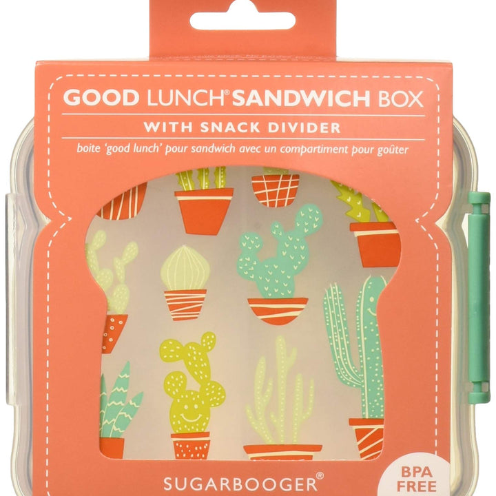 SugarBooger Good Lunch Sandwich Box, Cactus, 1 Count (Pack of 1) 1 Count (Pack of 1)