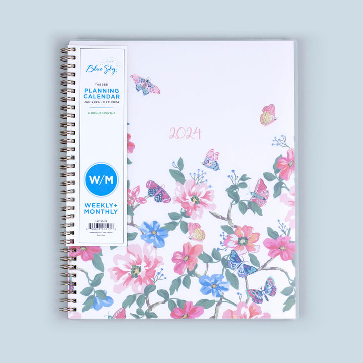 Blue Sky 2024 Weekly and Monthly Planner, January - December, 8.5" x 11", Frosted Cover, Wirebound, Fly By (140195-24) 8.5" x 11" New Version