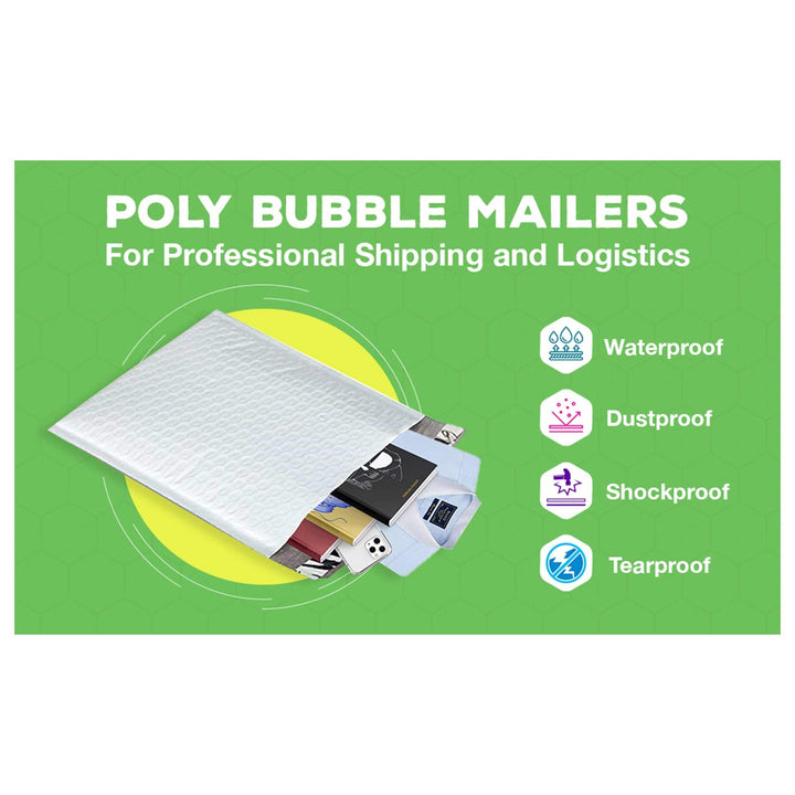 #0 Poly Bubble Mailers 6X10 Inches Shipping Padded Envelopes Self Seal Waterproof Cushioned Mailer 50 Pack #0 6X10