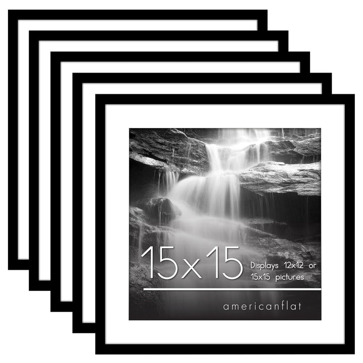 Americanflat 12x16 Picture Frame with Polished Plexiglass - Set of 5 - Use as 8.5x11 Frame with Mat or 12x16 Frame Without Mat - Galleria Collection - Gallery Wall Frame Set for Wall Display - White