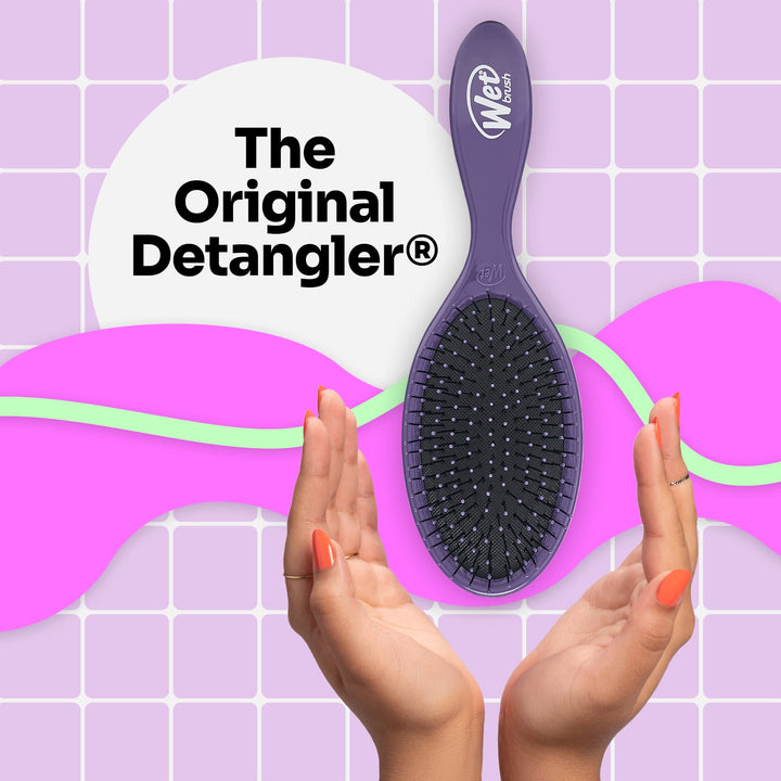 Wet Brush Original Detangler Hair Brush,  Exclusive Purple - Ultra-Soft IntelliFlex Bristles - Detangling Hairbrush Glides Through Tangles For Wet, Dry & Damaged Hair - Women, & Men 1 Count (Pack of 1)  Purple