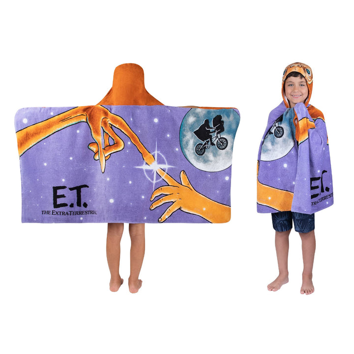 Franco Kids Bath and Beach Soft Cotton Terry Hooded Towel Wrap, 24 in x 50 in, ET The Extra Terrestrial