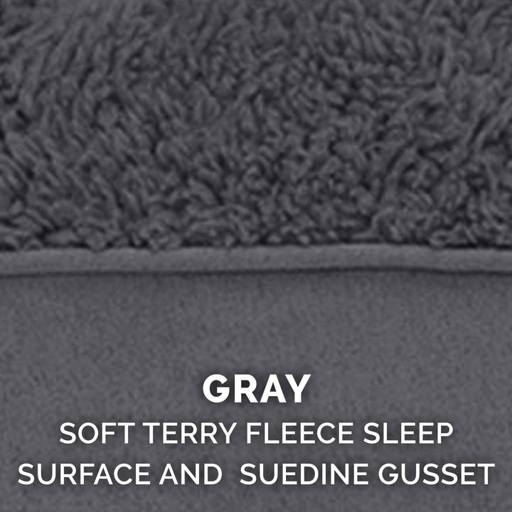 Furhaven Replacement Dog Bed Cover Terry & Suede Mattress, Machine Washable - Gray, Large