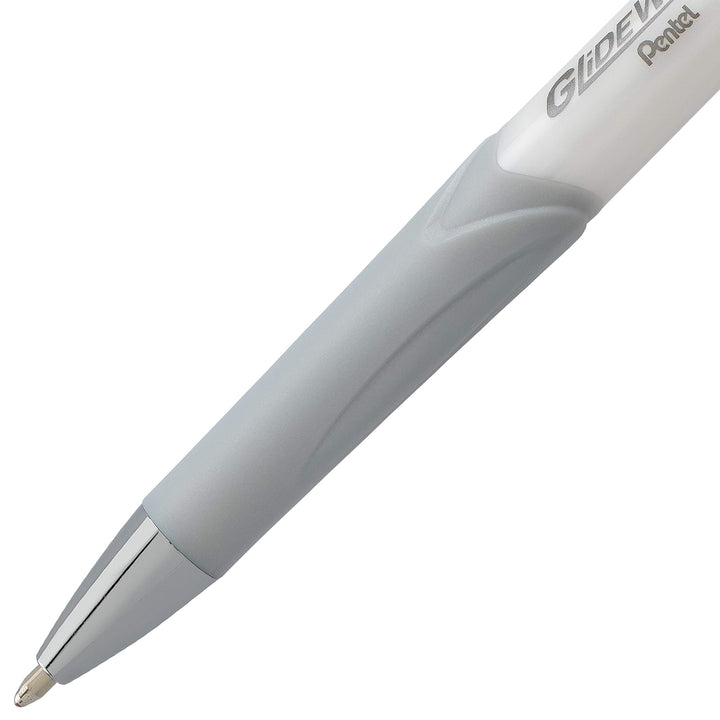 Pentel Glidewrite Signature Ballpoint Pen, (1.0mm) Medium, White Barrel, Black Ink, 3-pk (BX930WBP3A)