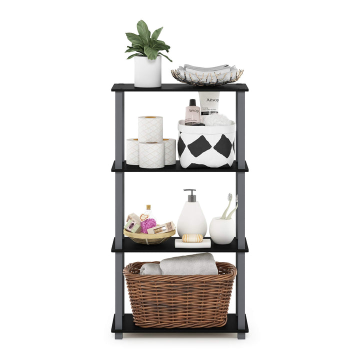 Furinno Turn-N-Tube 5-Tier Multipurpose Shelf / Display Rack / Storage Shelf / Bookshelf, Classic Tubes, Sonoma Oak/White 5-Tier Classic Tube