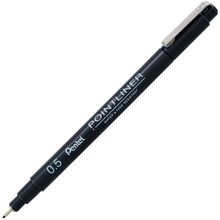 Pentel Arts Pointliner Drawing Pen, 0.5mm, Black Ink, Box of 12 (S20P-5A), 0.5 mm