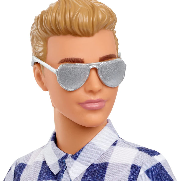 Barbie Doll & Accessories, It Takes Two Camping Set with Cooler, Map & More, Blonde Ken Doll with Blue Eyes in Plaid Shirt