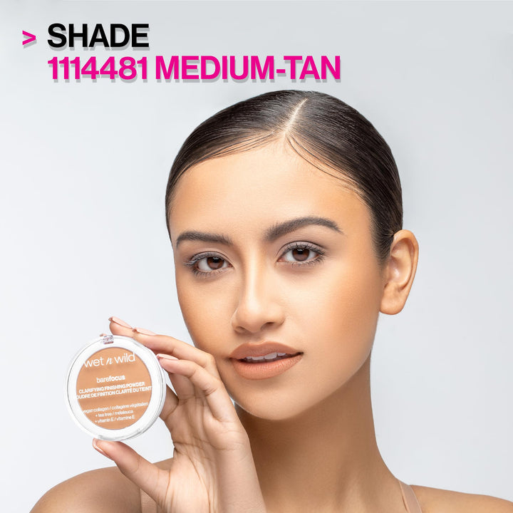 wet n wild Bare Focus Clarifying Finishing Powder | Matte | Pressed Setting Powder Fair-Light