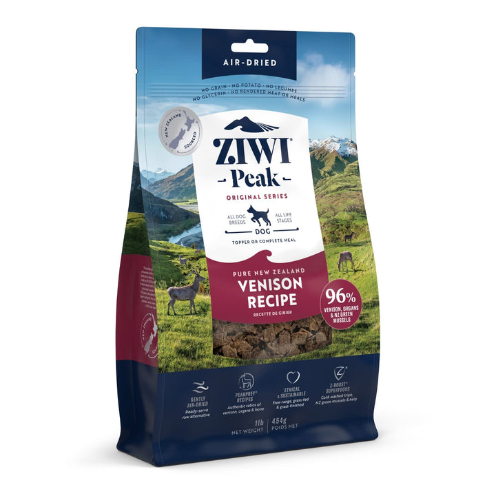 ZIWI Peak Air-Dried Dog Food  All Natural, High Protein, Grain Free & Limited Ingredient with Superfoods (Venison, 1.0 lb)