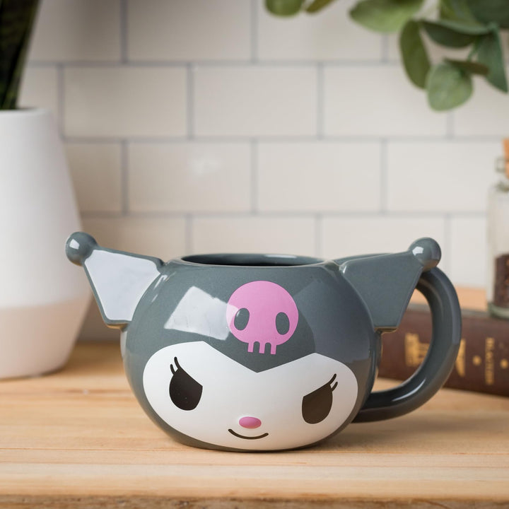 Silver Buffalo Hello Kitty and Friends Kuromi Ceramic 3D Sculpted Mug, 20 Ounces
