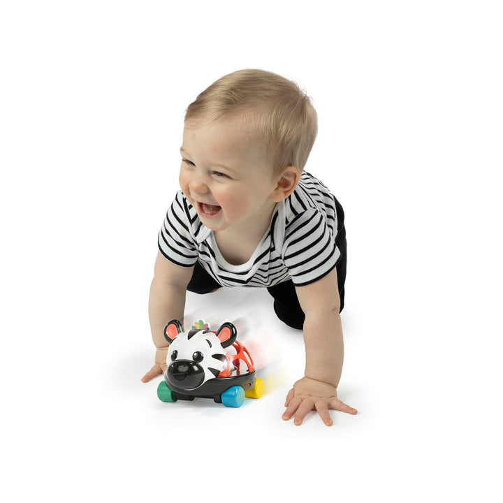 Baby Einstein Curious Car Zen Oball Toy Car & Rattle, Light Up, Ages 3 Months+, Zen The Zebra Zen Oball Car