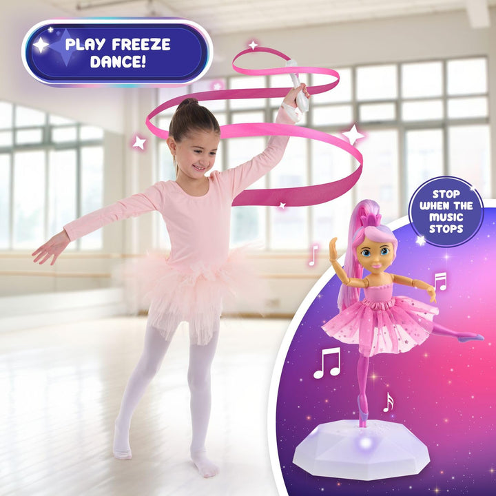 WowWee Twirl Along Dancing Doll, Lena Ballerina, with Wand and Light-Up Stage (Ages 3+)