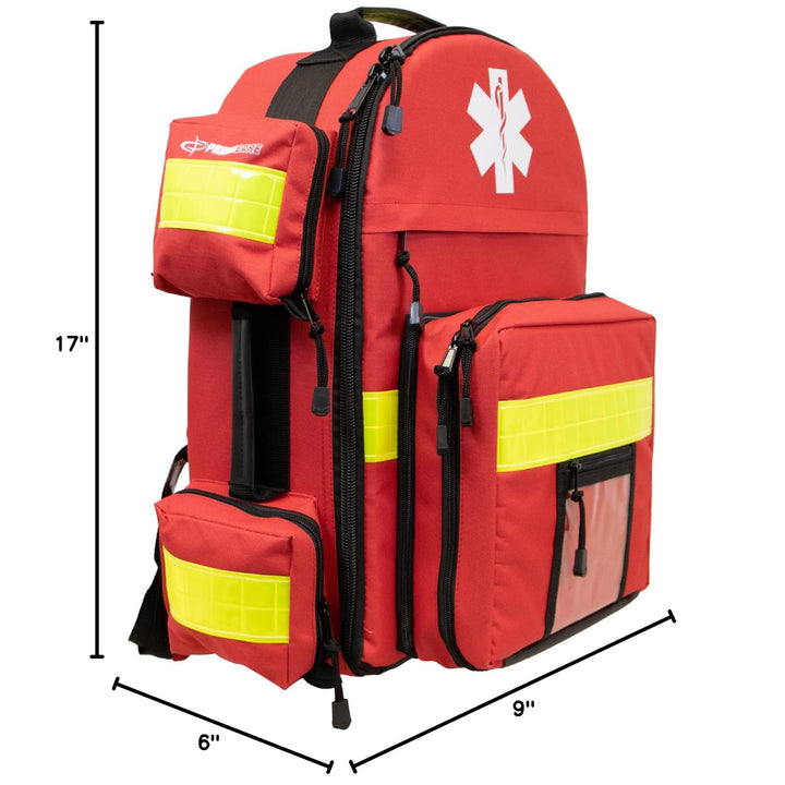 Primacare KP-4183 Trauma Emergency Medical Supplies Tactical 17"x6"x9" Trauma Back Pack Bag for Holding O2 Tank