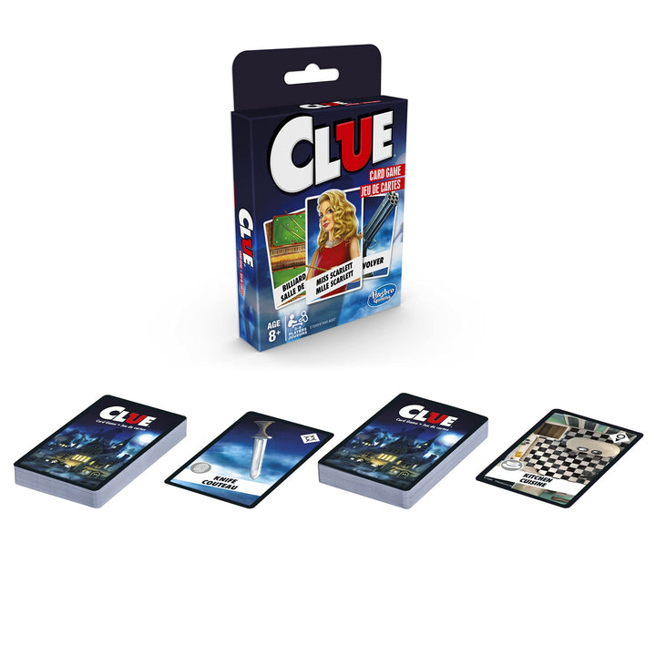 Clue Card Game, 3-4 Player Strategy Game, Travel Games, Christmas Stocking Stuffers for Kids Ages 8 and Up (Pack of 2) 1 Count (Pack of 2) Clue