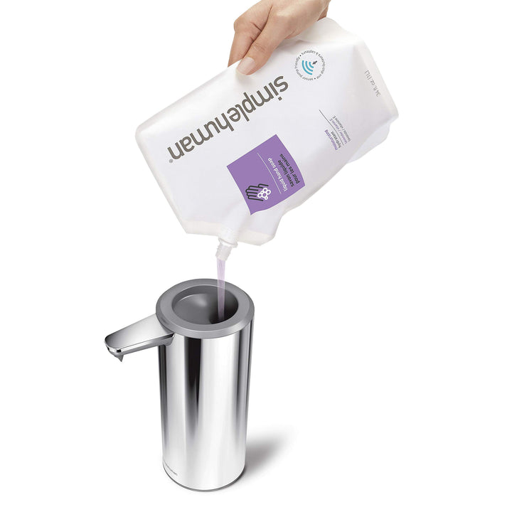 simplehuman 9 oz. Touch-Free Rechargeable Sensor Liquid Soap Pump Dispenser, Polished Stainless Steel 9 oz. Rechargeable