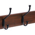 Basics Rectangular Wall-Mounted Farmhouse Coat Rack, 5 Hook, Light Walnut