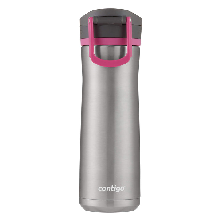 Contigo Jackson Chill 2.0 Vacuum-Insulated Stainless Steel Water Bottle, Secure Lid Technology for Leak-Proof Travel, Keeps Drinks Cold for 12 Hours, 20oz Steel/Dragonfruit