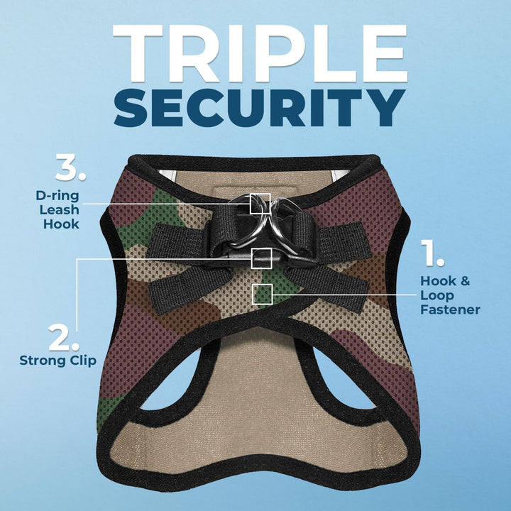 Voyager Step-In Air Dog Harness - All Weather Mesh Step in Vest Harness for Small and Medium Dogs by Best Pet Supplies - Army Base, XL Harness (Army/Black Trim) XL (Chest: 20.5 - 23")