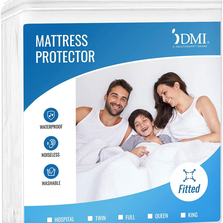 DMI Waterproof Mattress Protector, Mattress Pad, Waterproof Mattress Cover, Bed Pad and Bed Cover, Contoured Fitted Sheet Fit, King, Package May Vary