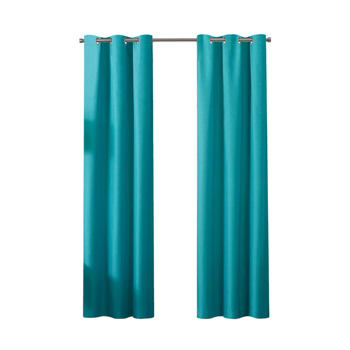 Eclipse Kendall Blackout Curtain, Thermal Insulated Grommet Window Panel, Noise Reducing Curtains for Bedroom, Living Room or Nursery, (1 Panel), 84 in Long x 42 in Wide, Turquoise 84" x 42" Blue Solid