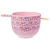 Silver Buffalo Sanrio My Melody And Kuromi Pastel Floral Pattern Ceramic Ramen Bowl with Chopsticks, 20 Ounces, Purple/Multi