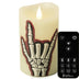 Halloween Flameless LED Candles with Remote Control, 3"x 5"Battery Operated Pillar Real Wax with Timer for Halloween Decorations, Skeletal Hands Candle 3"x5" Skeletal Hands