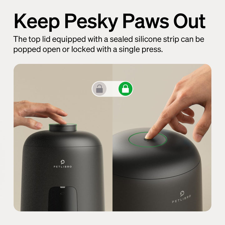 PETLIBRO Automatic Cat Feeder, Wi-Fi Rechargeable Cat Food Dispenser Battery-Operated with 30-Day Life, AIR 2.4G Wi-Fi Timed Pet Feeder for Cat & Dog, 2L Auto Cat Feeder, White