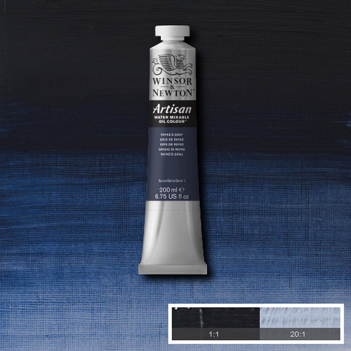 Winsor & Newton Artisan Water Mixable Oil Colour, 6.75-oz (200ml), Payne's Grey 200-ml Tube