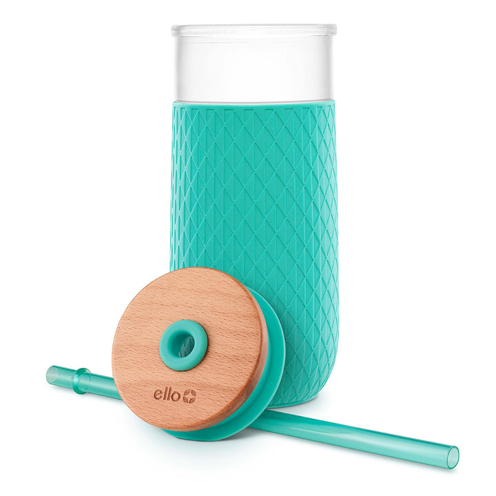 Ello Devon Glass Tumbler with Silicone Sleeve Mint