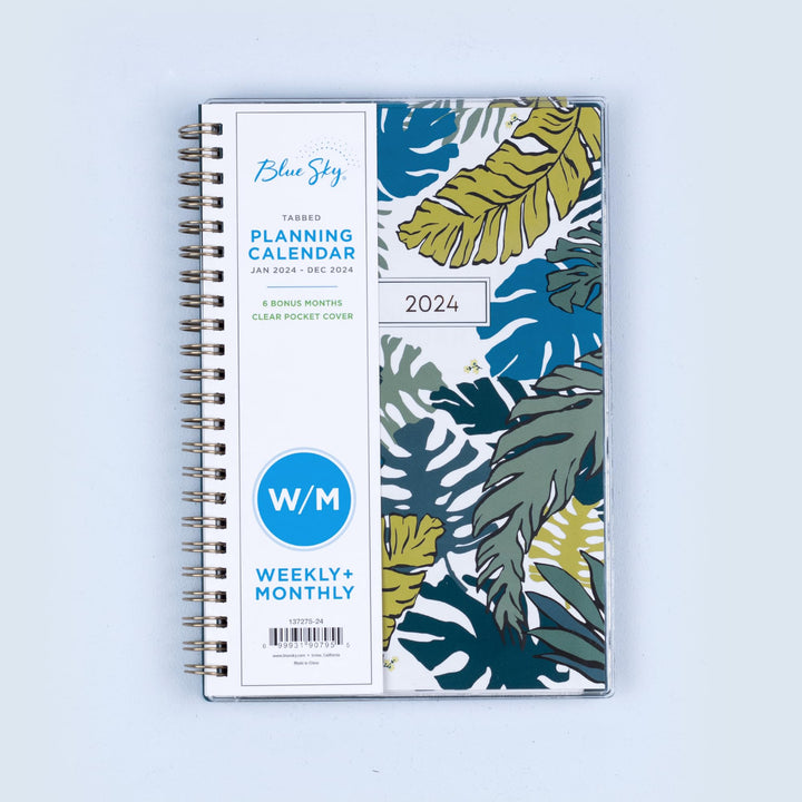 Blue Sky 2024 Weekly and Monthly Planner, January - December, 5" x 8", Clear Pocket Cover, Wirebound, Grenada (137275-24)