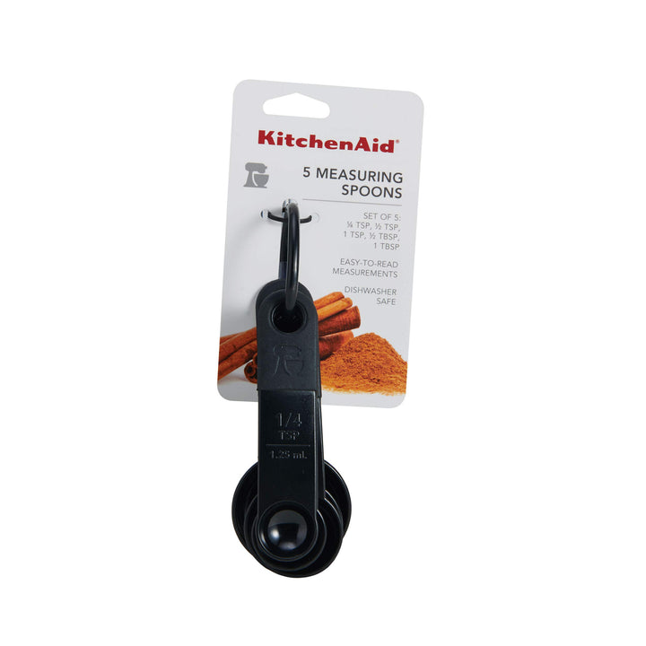 KitchenAid Classic Measuring Spoons, Set of 5, Black/Black