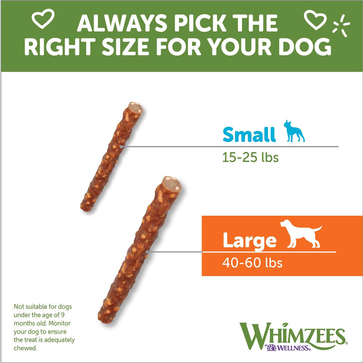 WHIMZEES Natural Grain Free Daily Dental Long Lasting Dog Treats, Veggie Sausage, Large, Bag of 7