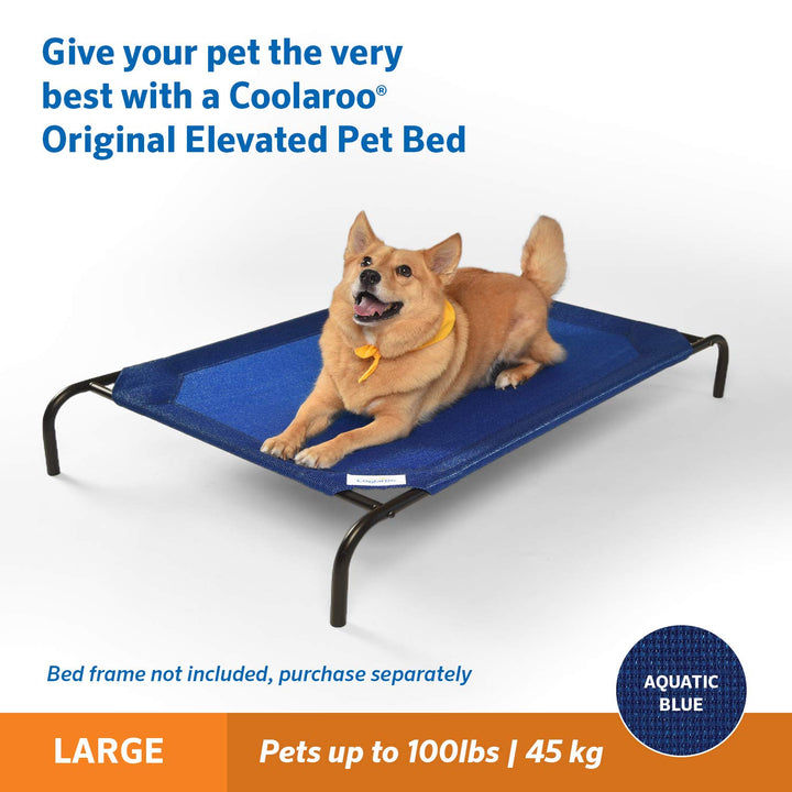 Coolaroo The Original Elevated Pet Bed Replacement Cover, Large, Aquatic Blue 51.0"L x 31.5"W x 8.0"Th