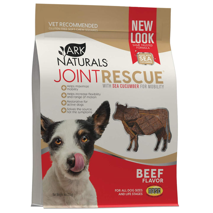 Ark Naturals Joint Rescue Dog Chew, Beef Flavor, Joint Supplement with Glucosamine & Chondroitin, 1 Pack 9 Ounce (Pack of 1)