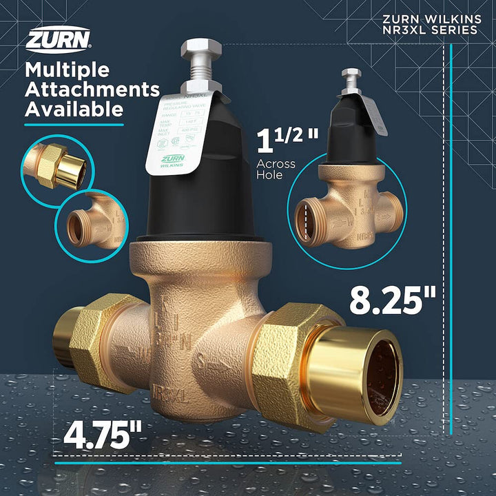 Zurn Wilkins 112-NR3XL 1-1/2" NR3XL Pressure Reducing Valve Single Union Female x Female NPT Connection 1.5 Inch