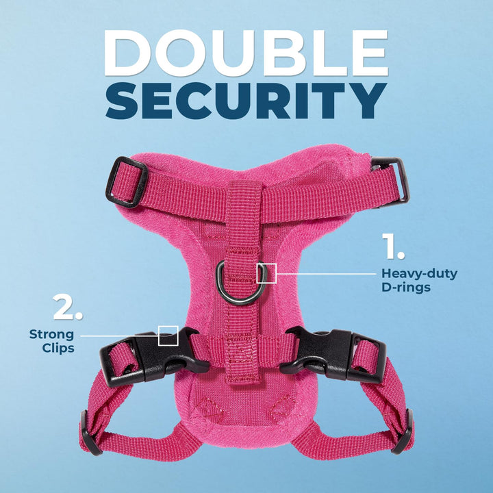 Voyager Step-in Lock Cat Harness w Reflective Cat Leash Combo Set with Neoprene Handle 5ft - Supports Small, Medium and Large Breed Cats by Best Pet Supplies - Fuchsia, XXXS Harness Leash Set (Fuchsia) XXXS (Chest: 10.5 - 13" * Fit Cats)