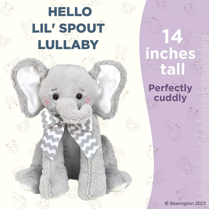 Bearington Baby Lil' Spout Lullaby Animated Musical Plush Stuffed Animal Gray Elephant 13"