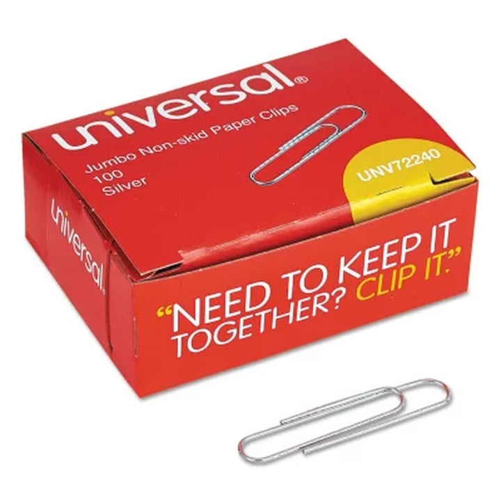 Universal® Paper Clips, Smooth Finish, No. 1, Silver, 1000/Pack