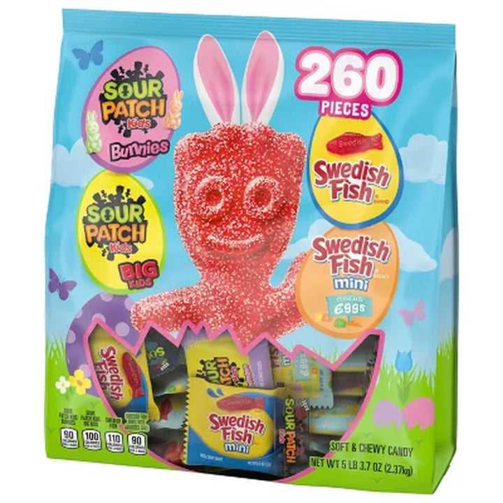 Sour Patch Kids & Swedish Fish Easter Gummy Candy, Variety Pack, 260 Pcs.