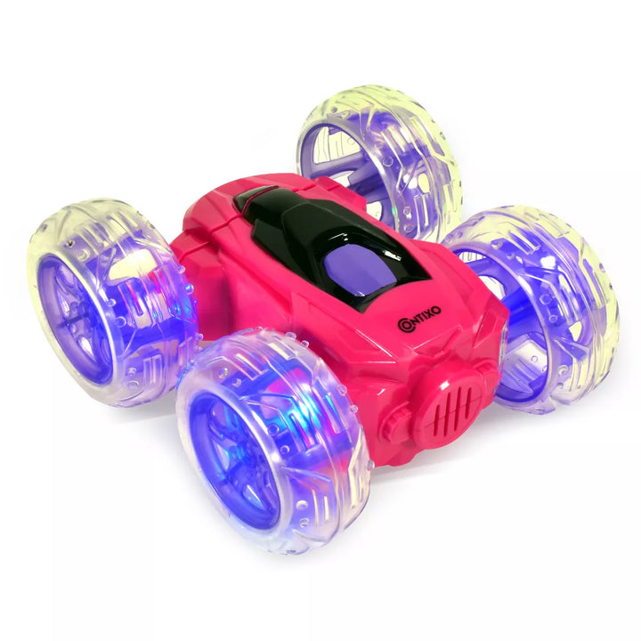 Contixo SC3 RC Flip Racer Stunt Car 2-Pack Pink and Green