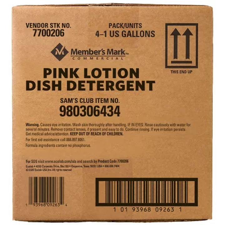 Member'S Mark Commercial Pink Lotion Dish Detergent, 1 Gal. (Choose Pack Size)