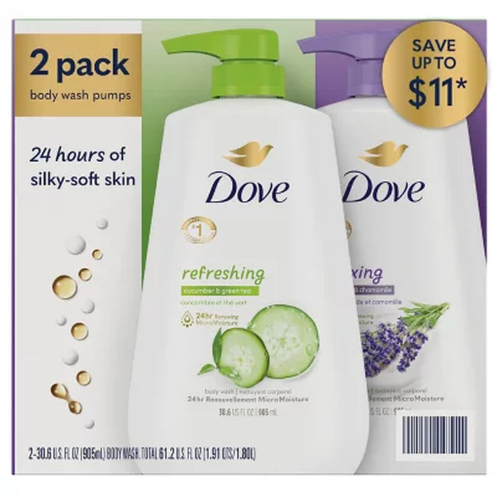 Dove Refresh & Relax Body Wash, 30.6 Fl. Oz., 2 Pk.