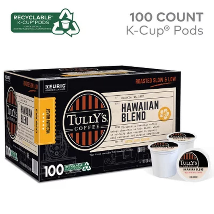 Tully'S Coffee K-Cup Pods, Hawaiian Blend (100 Ct.)