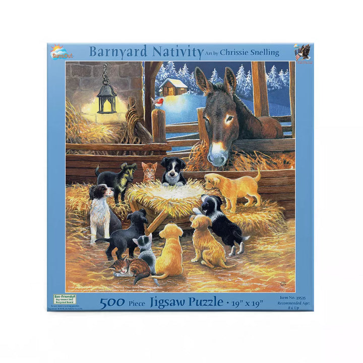 Sunsout Barnyard Nativity 500 Pc Christmas Jigsaw Puzzle 39535